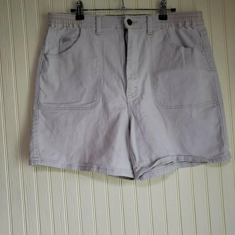 Lee Utility Shorts Mens 36 Gray Denim Elastic Waist 4 Inseam Casual Summer
